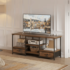 Mobile TV in Legno da 47 Pollici per TV da 65 Pollici, Console Multimediale con Stazione di Ricarica USB e Type-C Integrata, Centro Intrattenimento con Spazio di Archiviazione - Product Image 1