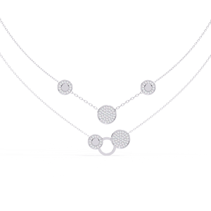 Luxury Handcrafted 10k 14K 18k White Gold Layered Diamond Jewellery <b>Necklace</b> Women’s <b>Statement</b> Diamond Jewellery Collection - Product Image 1