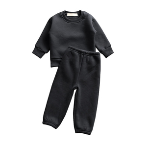 Nouvel ensemble de vêtements pour enfants garçons, survêtement bébé, ensemble 2 pièces, design personnalisé, logo, survêtement en molleton uni avec pantalon - Product Image 3