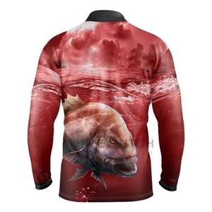Chemises de pêche UPF50 anti-UV, chemise de pêche de qualité supérieure, impression par sublimation de squelette de poisson, séchage rapide, respirante - Product Image 2