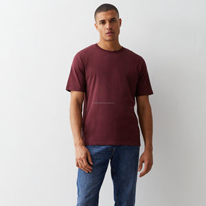 Camiseta de Felpa Francesa Personalizada para Hombre, 100% Algodón Orgánico, 300 GSM, Gruesa, Talla Grande, Lisa, Tejido de Punto - Product Image 3