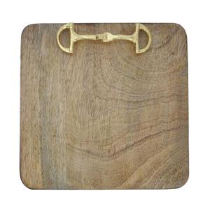 Plateau de service carré en bois de qualité supérieure, design mors de cheval, plateaux décoratifs de luxe, utilisation commerciale, plateau de luxe, fournitures hôtelières - Product Image 2