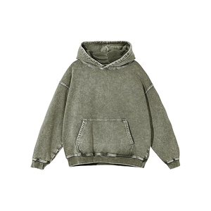 เสื้อฮู้ดดี้ Urban Acid Wash ผ้าคอตตอนหนานุ่ม สไตล์วินเทจ ทรงโอเวอร์ไซส์ ยูนิเซ็กส์ สีพื้น ผ้าเฟรนช์เทอร์รี่ สวมใส่สบาย - Product Image 2