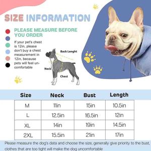 Solid Color Dog Hoodies Sweatshirts Small Medium Large Dogs Custom Hoodie Fleece 100% Cotton Light Blue Puppy Windproof - Product Image 6