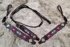 100% cuir véritable perlé Western Horse Safety Saddles Design usiné à la main avec collier de poitrine pour l'équitation - Product Image 6