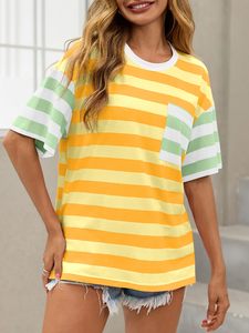 Camiseta informal de cuello redondo y manga corta 100% algodón para mujer, transpirable, nueva, camiseta lisa para mujer, en venta en línea. - Product Image 4