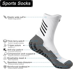 Chaussettes de football antidérapantes respirantes, chaussettes de sport à logo personnalisé pour hommes et adolescents - Product Image 2