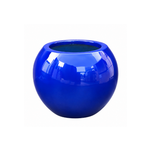 Modern Round Fiberglass Planter With UV Resistant Finish Large Outdoor Garden Pot Decorative Premium Container <b>For</b> Patio - Product Image 1