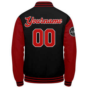 Blouson universitaire personnalisé avec nom et numéro d'équipe, en toile, col montant, coupe-vent, écologique, réversible, gaufré - Product Image 2