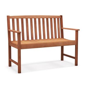 ม้านั่งไม้สำหรับลานบ้าน 2 ที่นั่ง พร้อมที่วางแขนและพนักพิง - Product Image 1