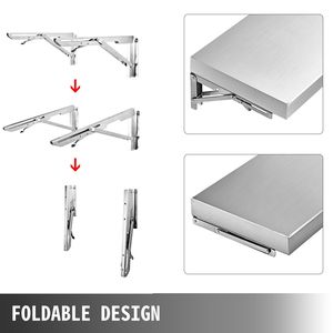 Mensola da Concessione in Acciaio Inossidabile da 70.8L x 11.4W Pollici con Ripiano Superiore, Mensola a Muro per Finestra di Servizio di Food Trailer - Product Image 3