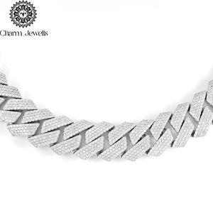 Collar Charm Jewells para Hombre con Perla de Agua Dulce y Moissanita Certificada IGI, Corte Brillante en Forma de Bola, Plata 925 con Baño de Oro de 14K - Product Image 3