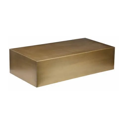 Table basse rectangulaire en forme de cube, Design moderne de haute qualité, meubles en métal fini Antique en laiton