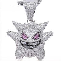 Liontin Kalung Wanita Hiphop 2025, Berbahan Perak S925 dan Emas Asli 18K, Moissanite VVS Berkualitas Tinggi, Desain Huruf Cetak, Model Iced
