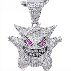 Pendentifs fins pour femmes, hip-hop, avec charmes cursive sertis de moissanite VVS, en argent S925 et or massif 18 carats, testés au diamant en 2025 - Product Image 1