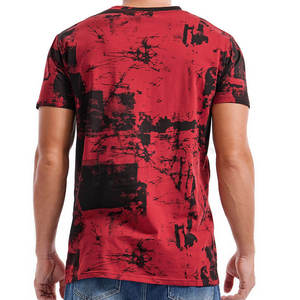 <b>Men's</b> <b>Red</b> <b>Black</b> Solid O-Neck Short Sleeve Regular Fit High Quality Eco-Friendly Streetwear Casual T-<b>Shirt</b> Jersey Fabric - Product Image 5