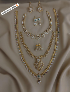 CZ Matte Finish Necklace Sets - Product Image 2