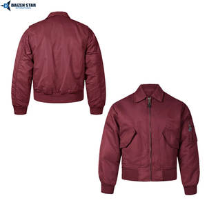Premium Quality Canvas Standard Thickness Unisex Bomber Jacket Streetwear OEM Service Stand Plain Dyed Front Professional Made - Product Image 5