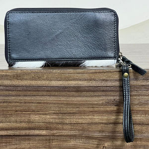 Genuine Hand Tooled Leather <b>Wallet</b> Black Clutch Cowhide Western Floral Carved Wristlet <b>Purse</b> Handmade Women’s Clutches - Product Image 5