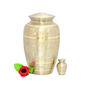 Urna Funeraria de Metal Blanca de Lujo al por Mayor, Recipiente Conmemorativo con Alas de Ángel Doradas y Diseño Artístico de Plumas Esmaltadas - Product Image 6