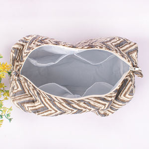 Bolsa de Maquillaje Acolchada de Gran Capacidad, Hecha a Mano, Ecológica, con Cierre de Cremallera, Estilo Moderno, para Viaje - Product Image 5