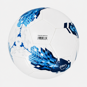 Balón de fútbol personalizado, diseño de panel con estrellas blancas, negras y rojas, cuero PU duradero, para entrenamiento y partidos, tamaño oficial, suministro al por mayor. - Product Image 1