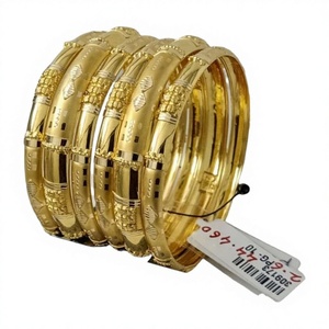 22K <b>Solid</b> <b>Gold</b> <b>Bangle</b> Set for Women Traditional Indian <b>Gold</b> Kada Pair Elegant Handcrafted Yellow <b>Gold</b> Bracelets - Product Image 1