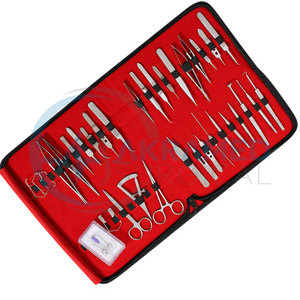 Ensemble de 33 instruments de microchirurgie ophtalmique certifiés CE en acier inoxydable, kit chirurgical vétérinaire de classe I - Product Image 4