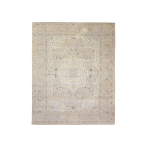 Tapis d'appoint en pure laine noué à la main - Tapis oriental de luxe à motif médaillon, à poils ras, marron, pour salon sophistiqué - Product Image 3
