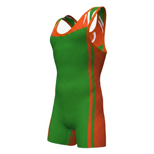 Singlet de Lucha Sublimado Personalizado en Amarillo y Rojo para Hombre, Ajustado, Sin Mangas, Transpirable, para Todas las Temporadas, con Tirantes Cruzados y Cintura Elástica - Product Image 2