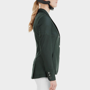 Chaqueta de equitación para mujer, verde, poliéster y algodón, manga larga, para salto ecuestre, competición, con logo personalizado, venta al por mayor - Product Image 5