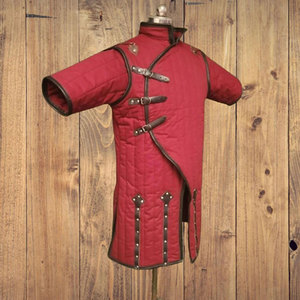 Medieval Red Cotton Canvas Quilted Gambeson Coat Doublet For Cosplay Reenactment Wear Heavy Protective <b>Jacket</b> - Product Image 2
