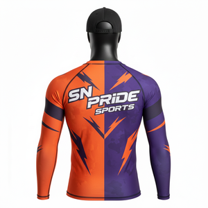 Collar Unisex Long Sleeve Anti-Bacterial Rash Guard for Sport Fitness Customizable Color/Logo Sublimation Printed Durable Casual - Product Image 3