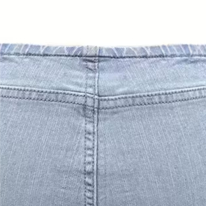 Pantalones Cortos de Mezclilla de Alta Calidad, Pantalones Casuales de Cintura Alta, Jeans Azules, Cintura Elástica, Secado Rápido, 180g, Digitales - Product Image 5