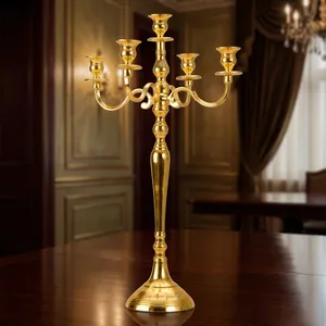 Shah New Design 5 Arm Metal Handmade Candelabra Centerpiece 1 Color Printing for Home Wedding Table Christmas Party Decoration - Product Image 3