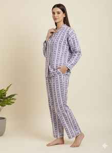 Ensemble de pyjama d'été grande taille imprimé cœur de haute qualité, col en V, manches longues, tenue d'intérieur personnalisable à imprimé floral, meilleur prix d'été - Product Image 5