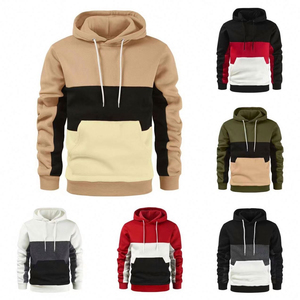 Sudadera con Capucha para Hombre, Tendencia 2026, Diseño Color Block, Corte Regular, Algodón y Poliéster, Forro Polar, Casual, con Bolsillos, para Otoño - Product Image 1