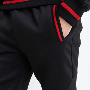 Ensemble de survêtement pour homme, sweat-shirt à col rond uni, pantalon de jogging décontracté long avec poches latérales, polyester respirant, vêtements d'automne - Product Image 5