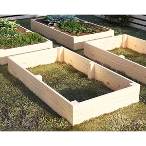 Bac à légumes surélevé en bois de sapin écologique avec fond ouvert, facile à assembler, pour légumes et fleurs d'extérieur - Product Image 1