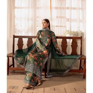 Diseñador Party Wear Top-Bottom y Dupatta Talla XL Hermoso y elegante - Product Image 5
