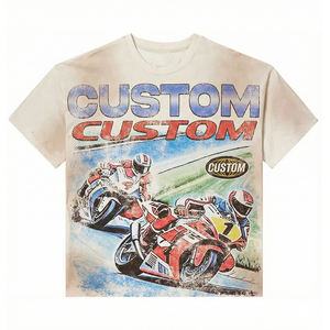 T-shirt personnalisé pour homme, t-shirt en coton délavé à l'acide, t-shirt épais, imprimé graphique surdimensionné, streetwear, coupe ample, t-shirt court unisexe - Product Image 2