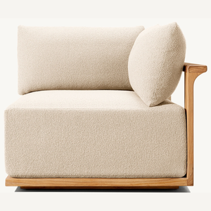Corner <b>sofa</b> furniture made of teak wood with durable, soft foam <b>for</b> a cool and comfortable indoor seating - Product Image 5