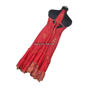 Colección de Verano 2026 de Ropa Femenina Estilo Hippie Boho, Vestido Largo de Seda Sari Vintage, Elegante Vestido de Noche sin Mangas para Damas - Product Image 6
