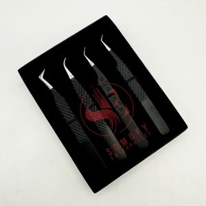 แหนบต่อขนตาสแตนเลสแบบมืออาชีพอุปกรณ์เสริมความงามแบบด้านปรับแต่งโลโก้ได้ตามต้องการ - Product Image 6