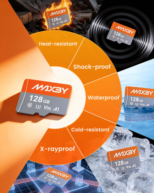 Best Price MAXBY 128GB TF Card Class 10 UHS-I High Speed Memory Card for Video Recording