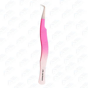 Meilleure pince à épiler d'extension de cils Pince à épiler de précision en acier inoxydable incurvée Outil applicateur de cils professionnel pour classique - Product Image 3