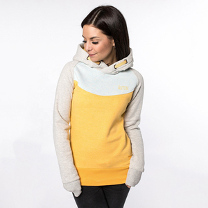 Sweat à capuche personnalisé pour femme, color block, en polaire décontracté, patchwork, manches longues, vente en gros, vêtements d'extérieur d'hiver pour femmes - Product Image 1