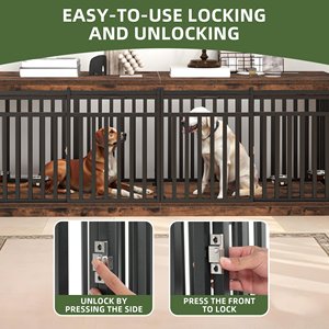 Modern Wood Large Breed Pet <b>Cage</b> with Storage Top Solid Wood & Metal Construction Powder-Coated Finish 50 lb Capacity Indoor Use - Product Image 4