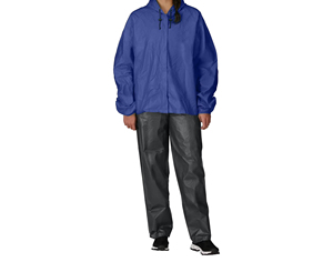 Wholesale Men Full Sleeve Waterproof Polyester <b>Motorcycle</b> Rain Suit Custom Brand Blue <b>Jacket</b> Gray Pants All Seasons Outdoor Wear - Product Image 1