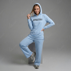 Ensemble Tunique à Capuche et Pantalon Inspiré de l'Abaya Personnalisable pour Femmes – Tenue de Sport et Survêtement – Vente en Gros, Fournisseur d'Usine, OEM - Product Image 1